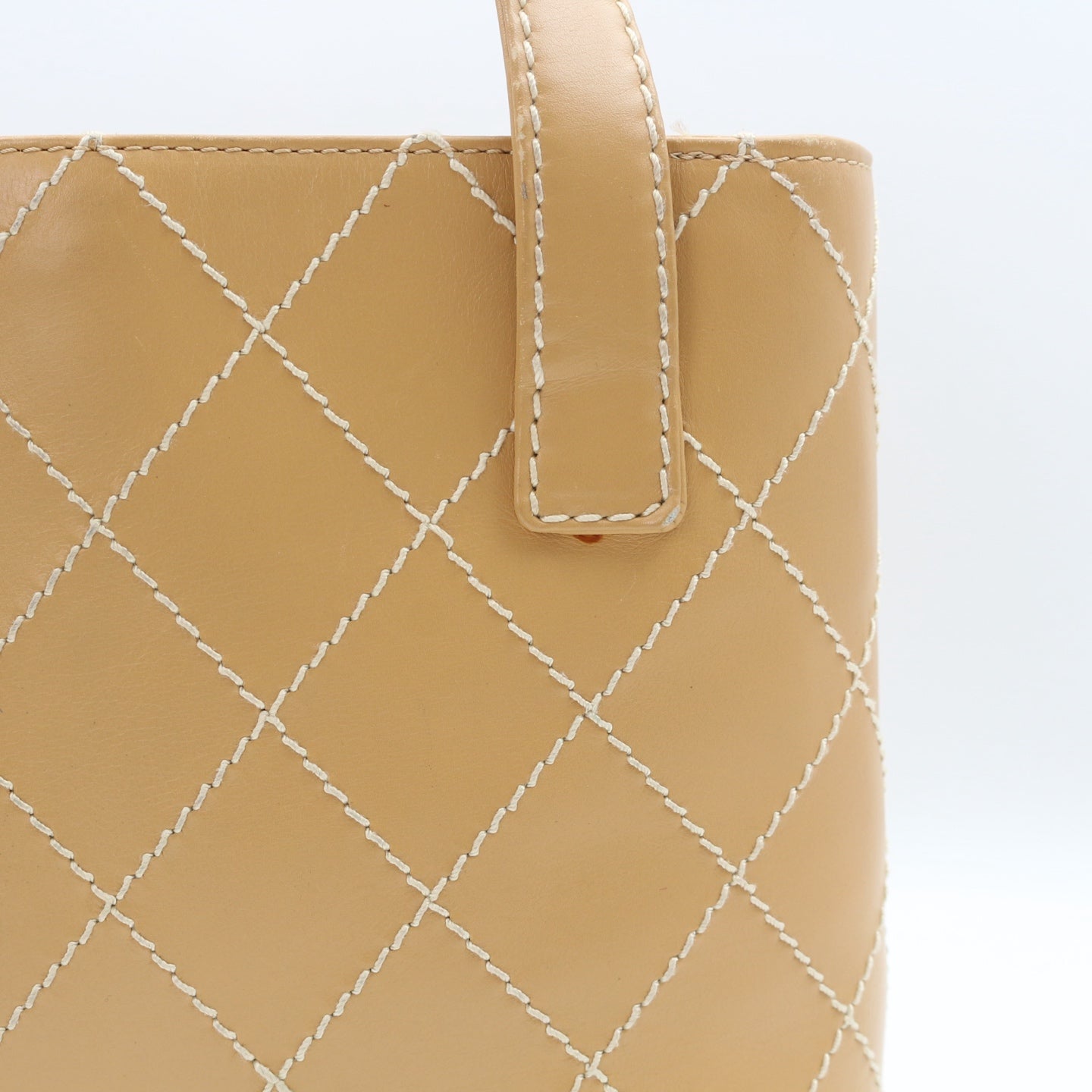 Chanel Beige Wild Stitch Tote Bag [Used]