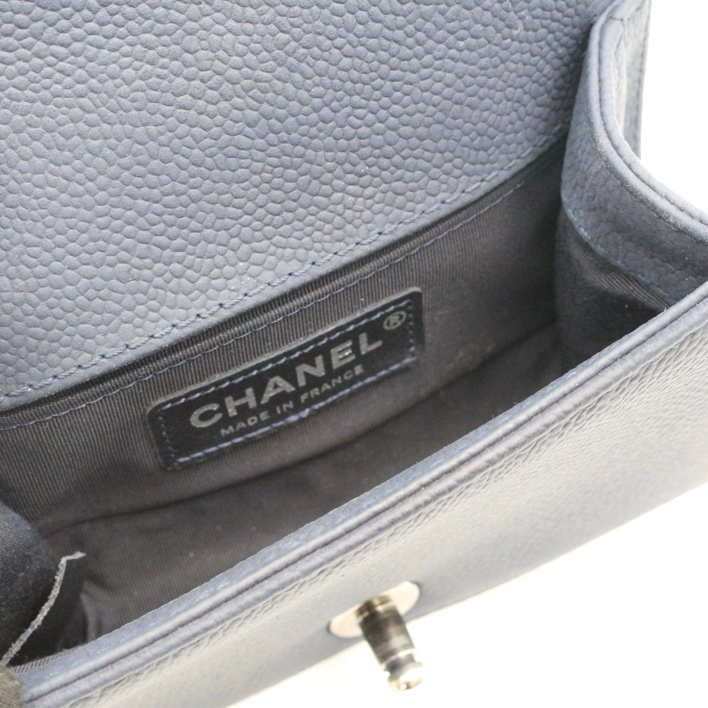 Chanel Blue Quilted Caviar Leather Small Boy Flap Bag [Used]