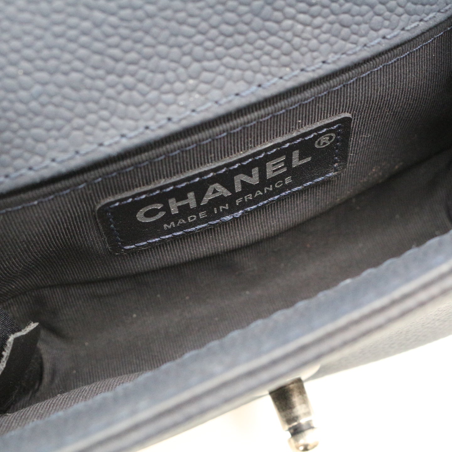 Chanel Blue Quilted Caviar Leather Small Boy Flap Bag [Used]