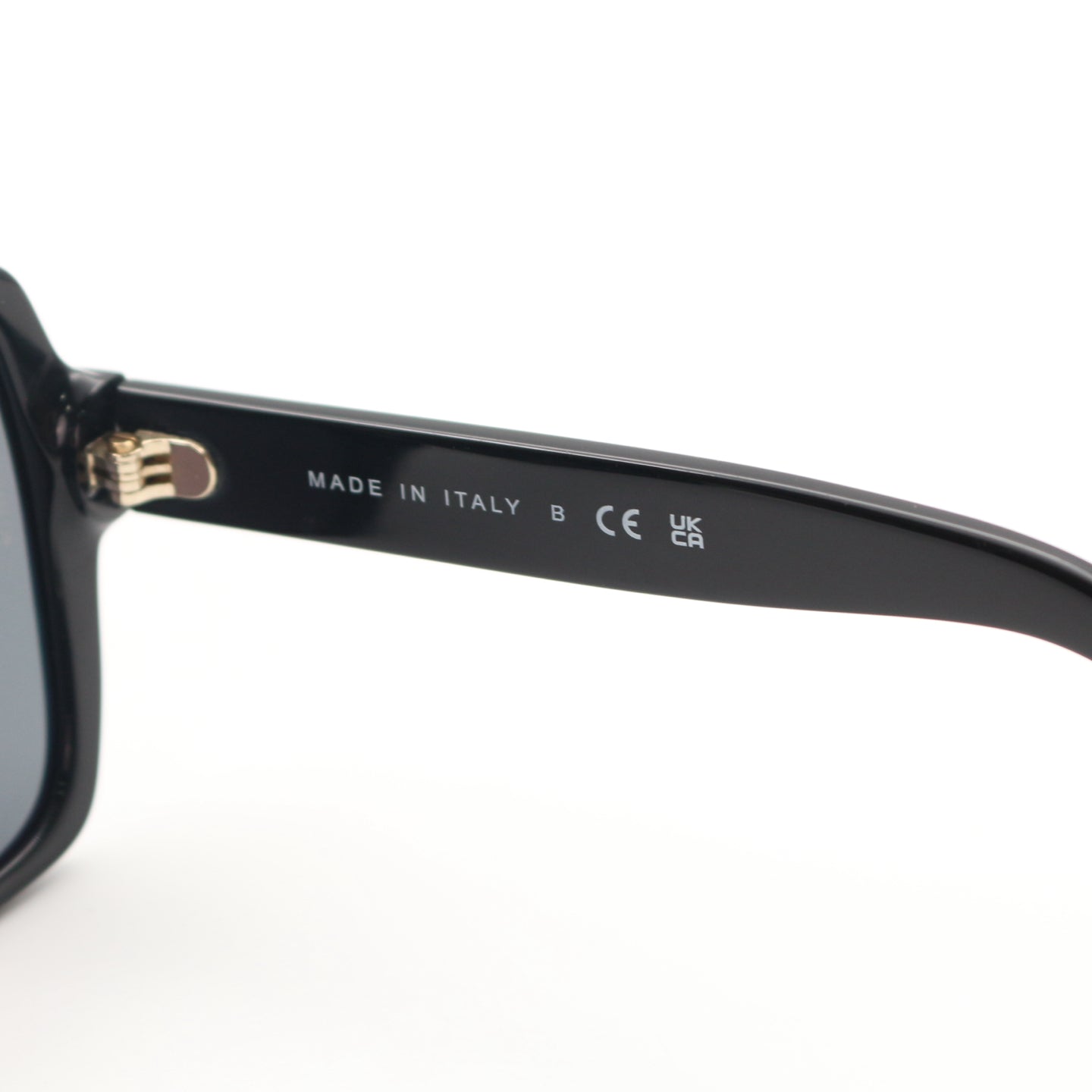 CHANEL Black Gold Logo Square Frame Sunglasses [Used]
