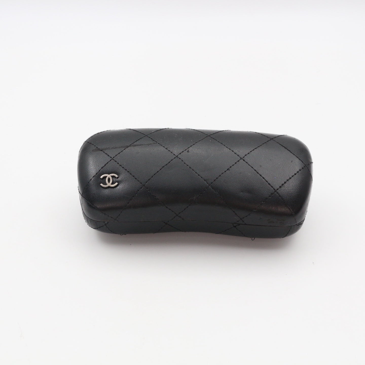 CHANEL Black Gold Logo Square Frame Sunglasses [Used]