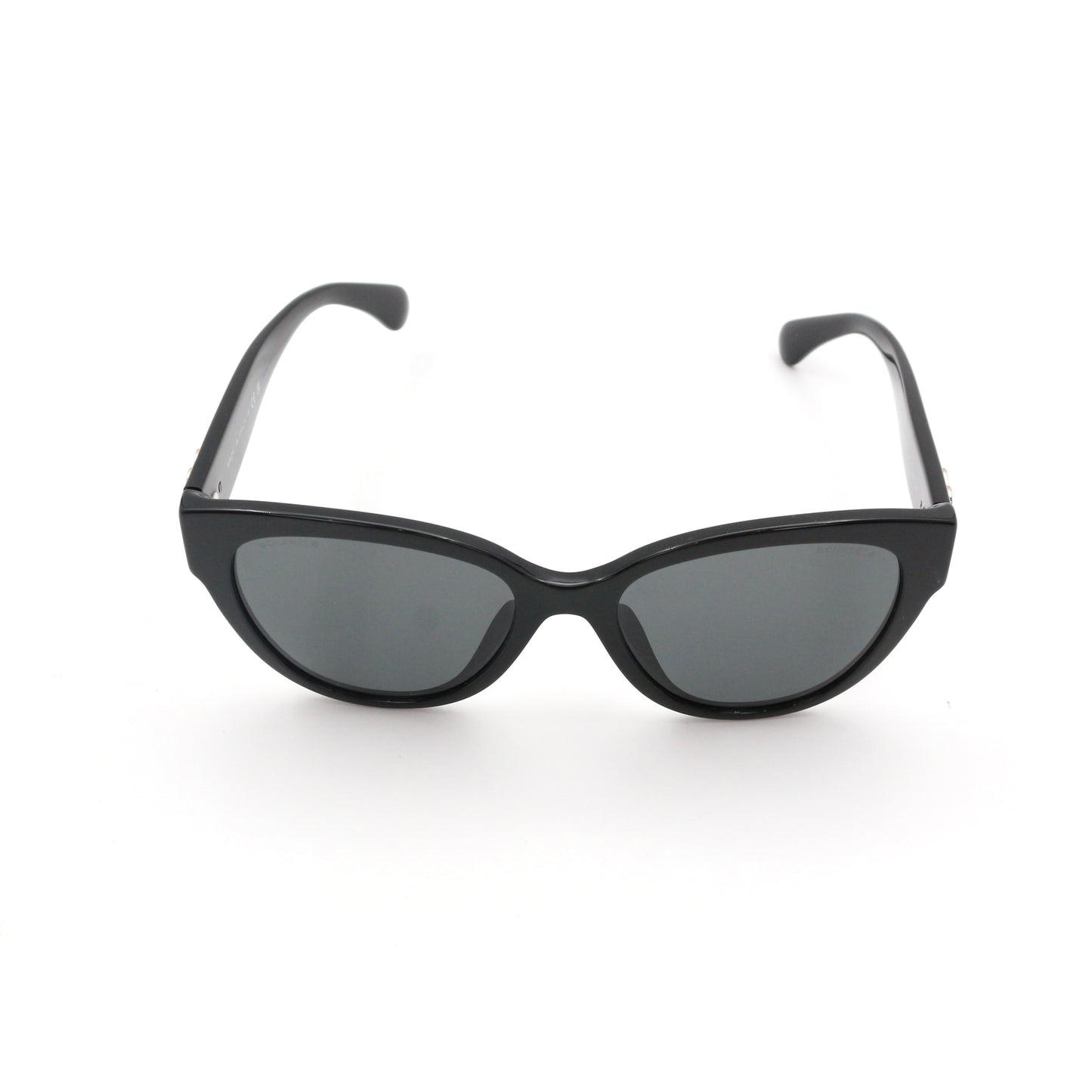 Chanel Black Gold Heart Cat-Eye Sunglasses [Used]