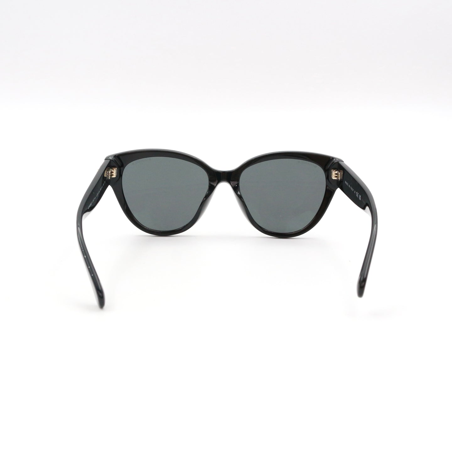 Chanel Black Gold Heart Cat-Eye Sunglasses [Used]