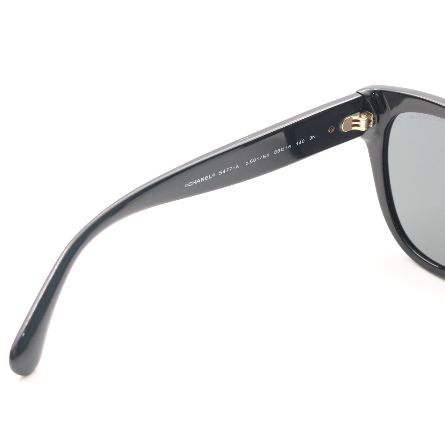 Chanel Black Gold Heart Cat-Eye Sunglasses [Used]