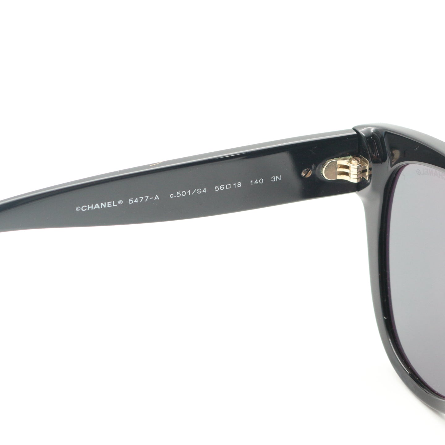 Chanel Black Gold Heart Cat-Eye Sunglasses [Used]