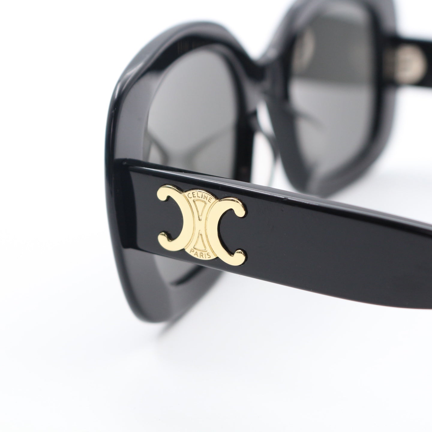 CELINE Triomphe Black Gold Sunglasses [Used]