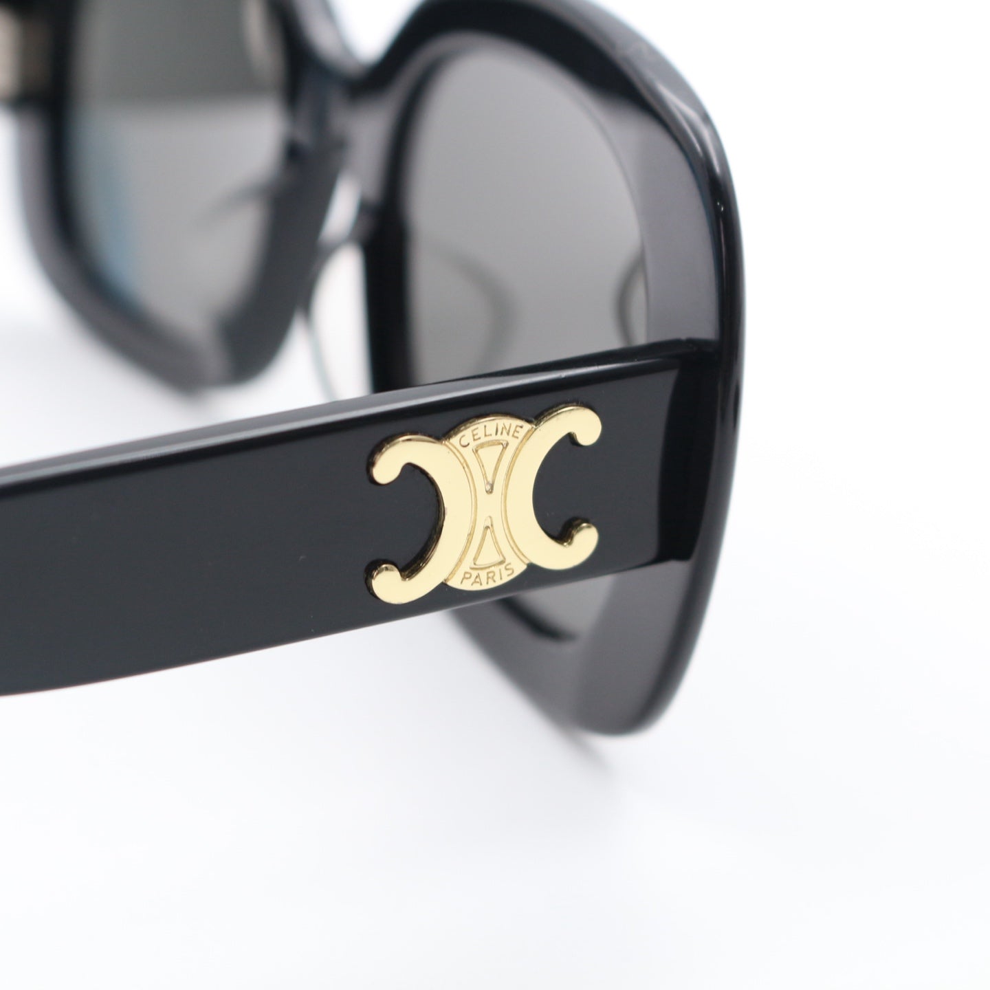 CELINE Triomphe Black Gold Sunglasses [Used]