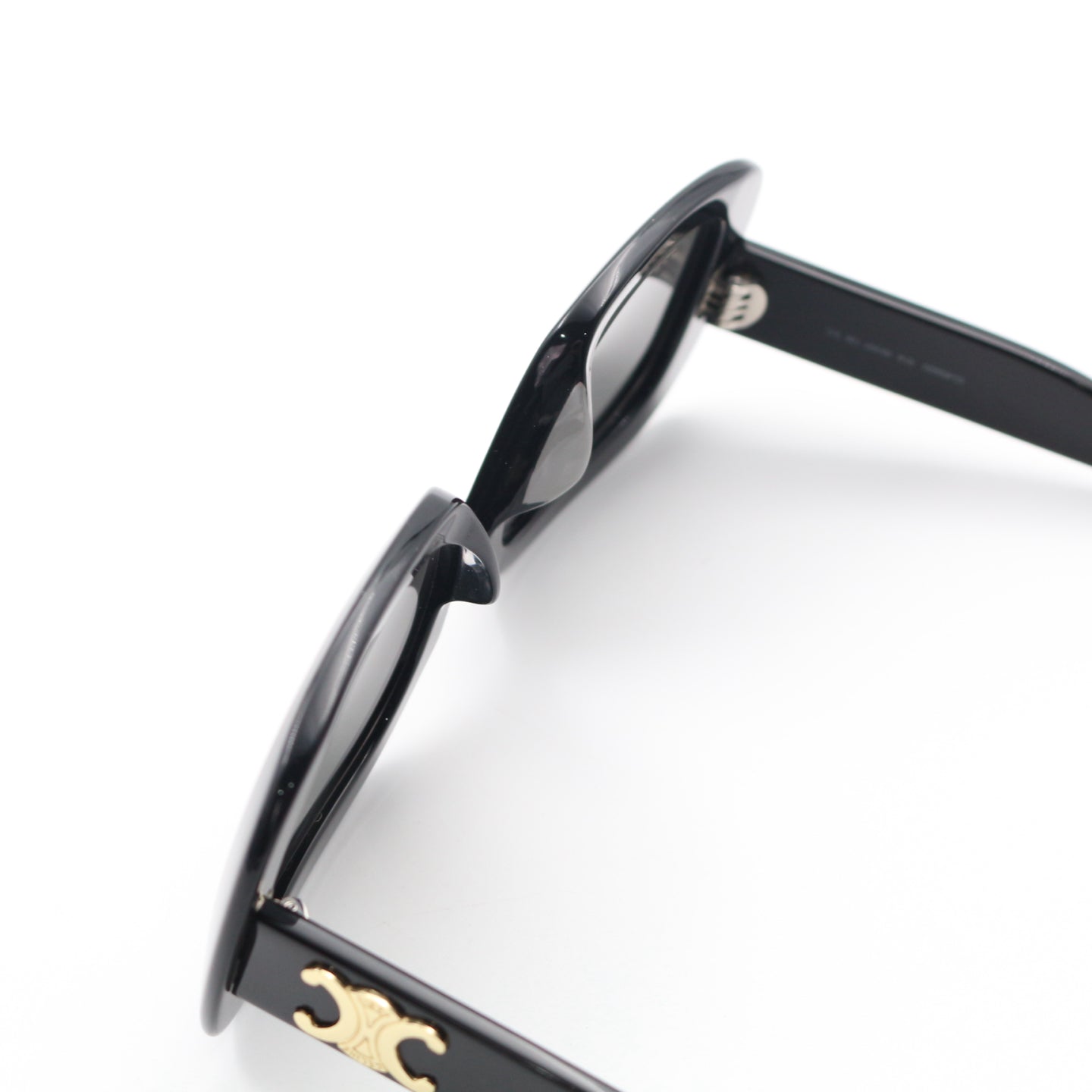 CELINE Triomphe Black Gold Sunglasses [Used]