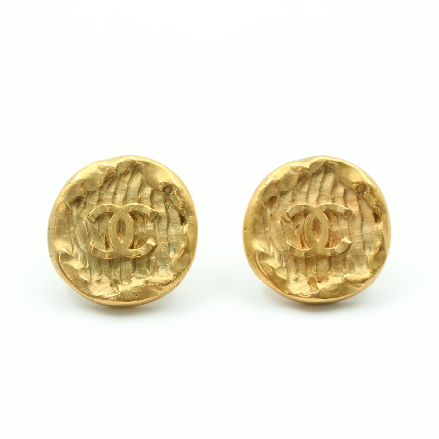 Chanel CC Button Clip-On Earrings [Used]