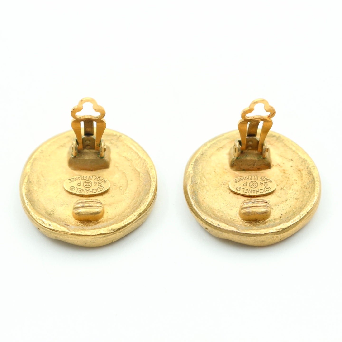 Chanel CC Button Clip-On Earrings [Used]