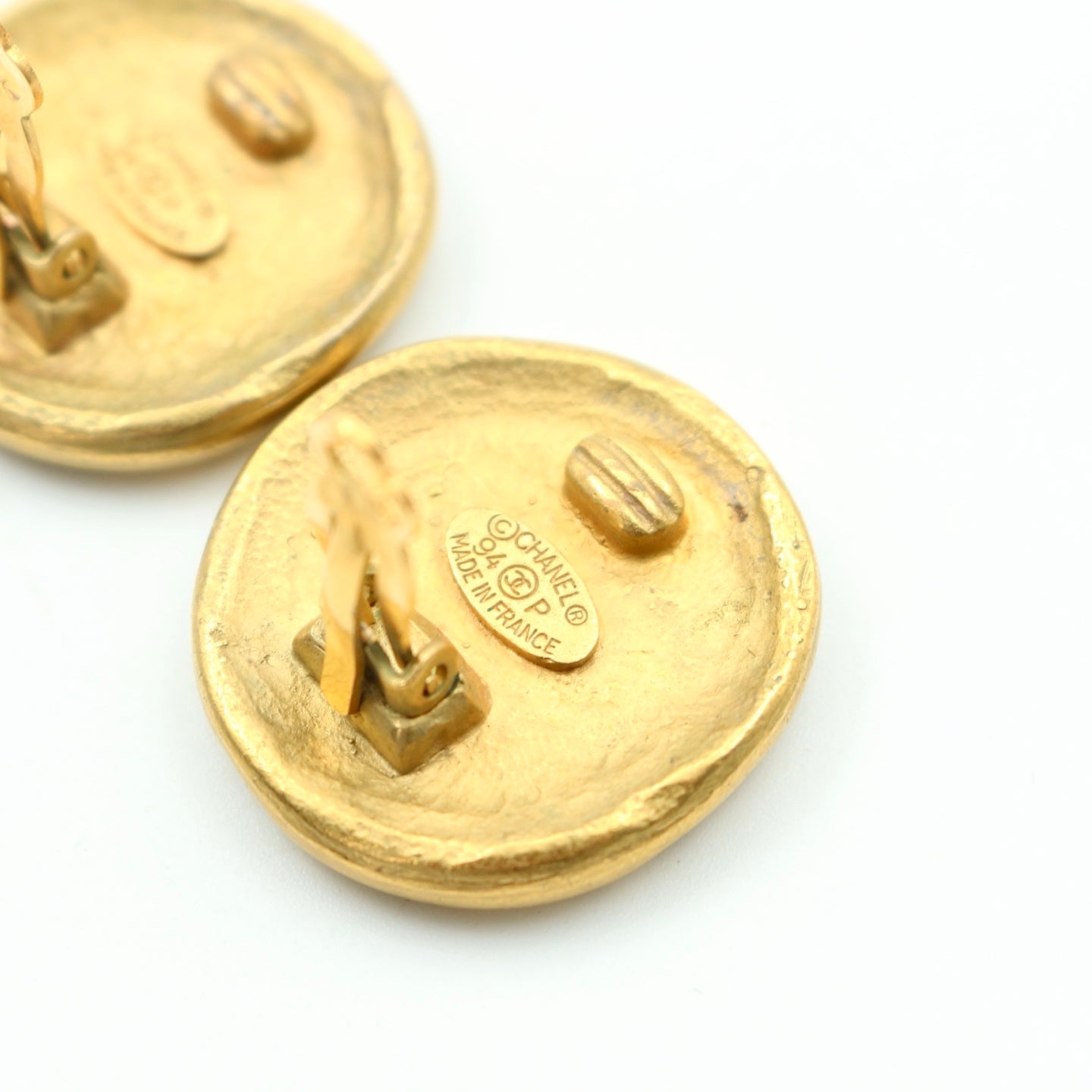 Chanel CC Button Clip-On Earrings [Used]
