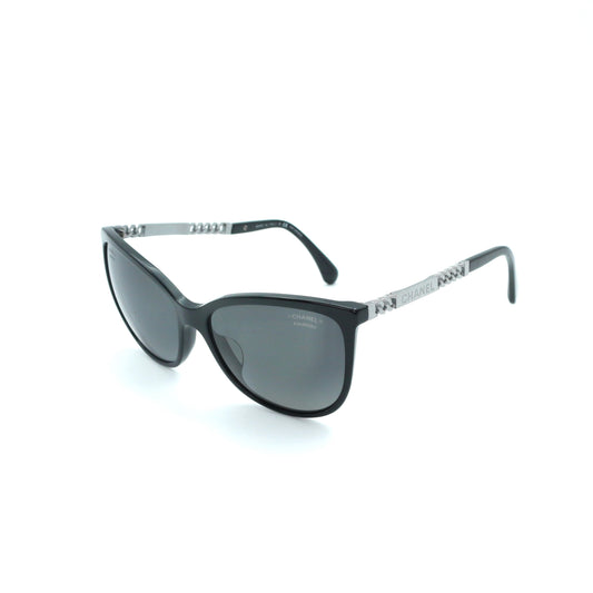 Chanel Chain Temple Cat-Eye Sunglasses [Used]