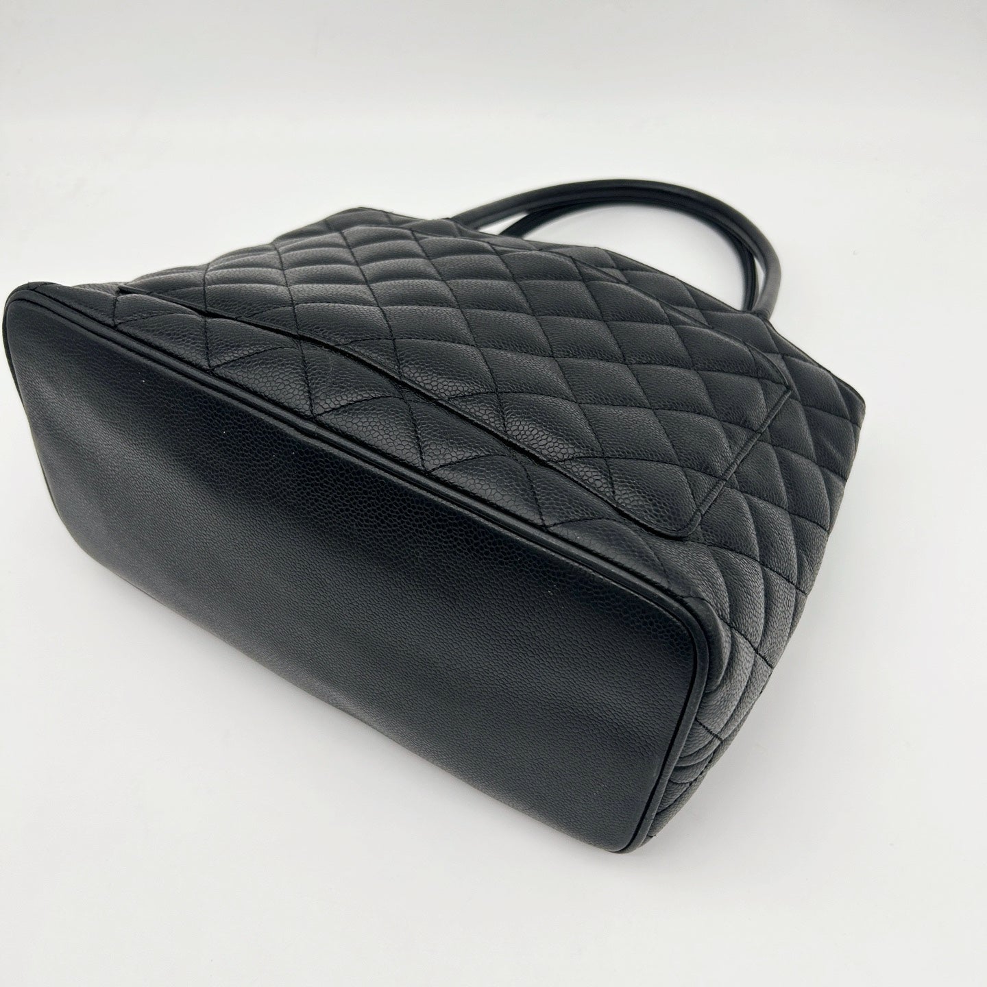 Chanel Black Caviar Leather Medallion Tote Bag [Used]