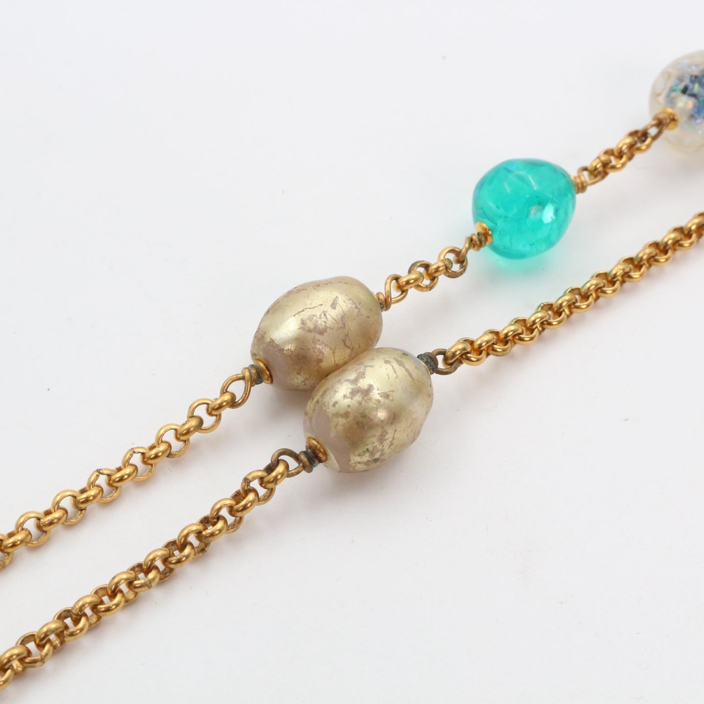 Chanel Gold-Tone Multicolor Gripoix Long Necklace[Used]