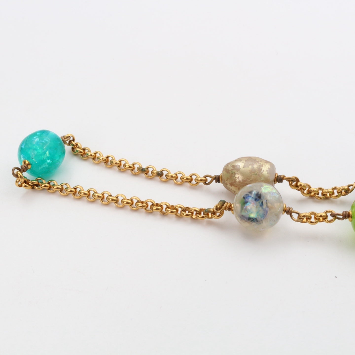 Chanel Gold-Tone Multicolor Gripoix Long Necklace[Used]