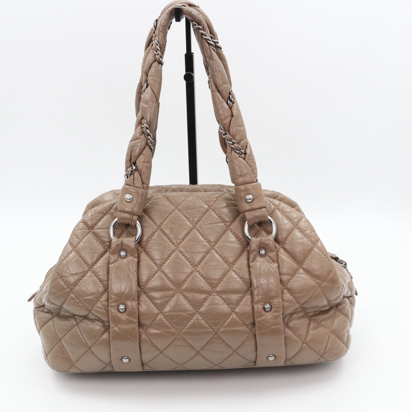 Chanel Beige Waxed Calfskin Braided Bowler Bag [Used]