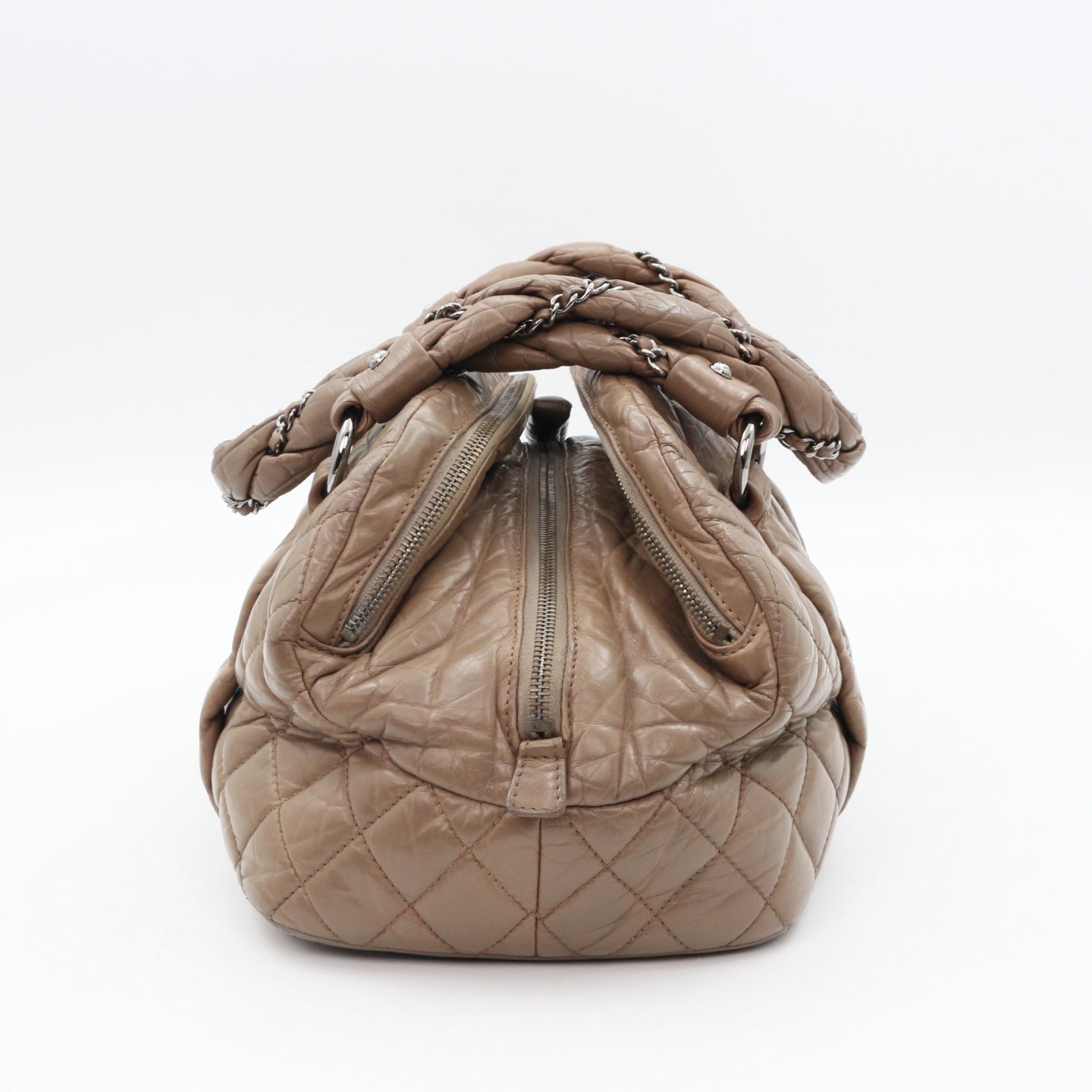 Chanel Beige Waxed Calfskin Braided Bowler Bag [Used]