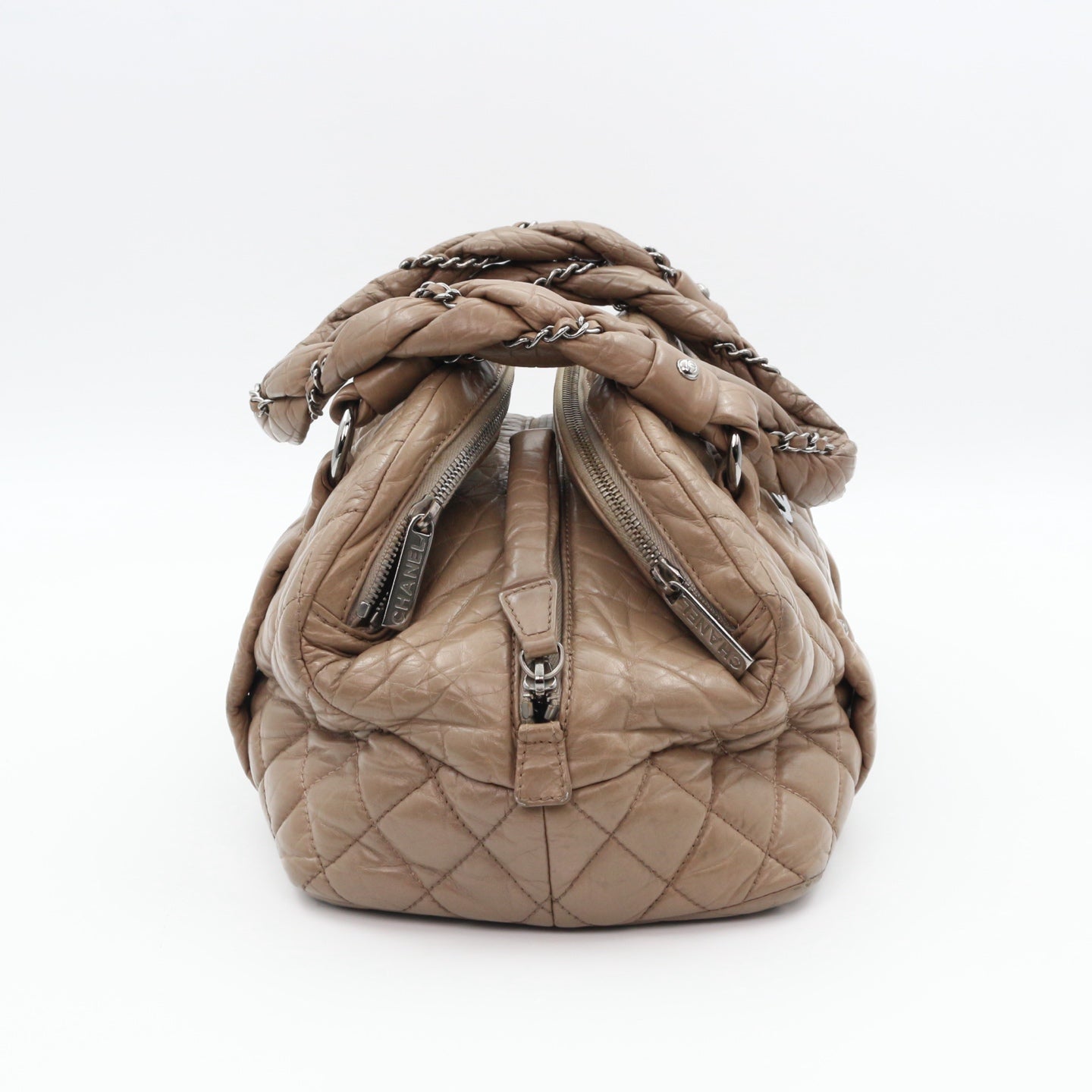 Chanel Beige Waxed Calfskin Braided Bowler Bag [Used]