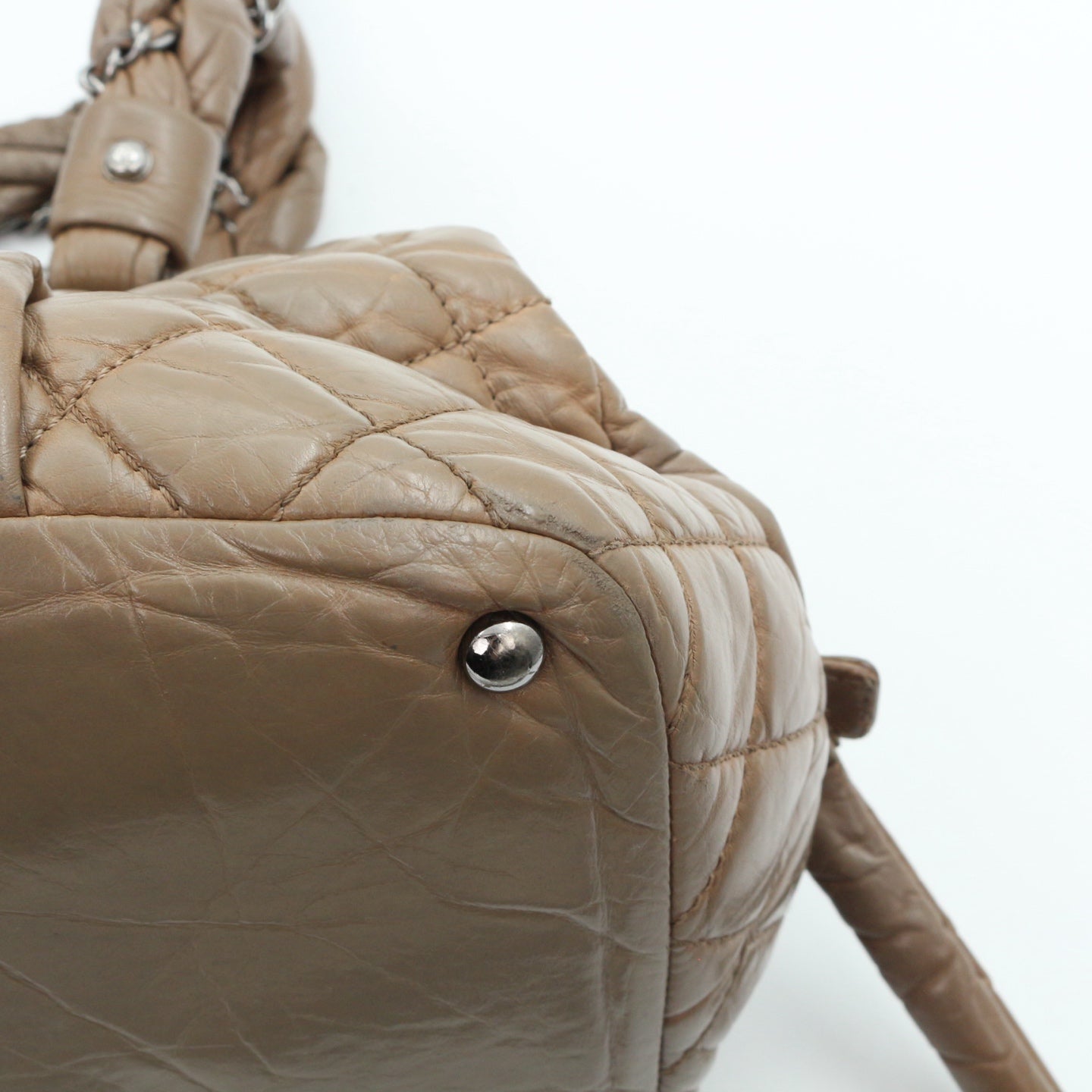Chanel Beige Waxed Calfskin Braided Bowler Bag [Used]