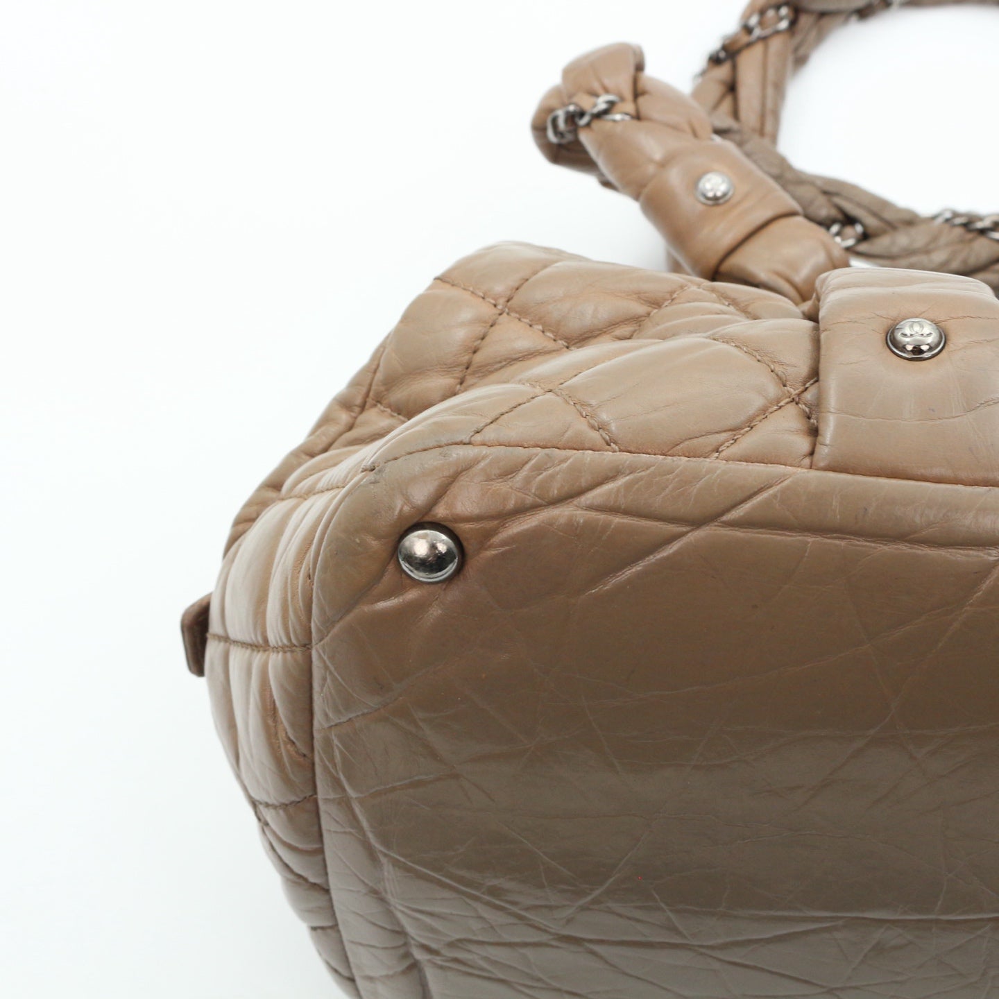 Chanel Beige Waxed Calfskin Braided Bowler Bag [Used]