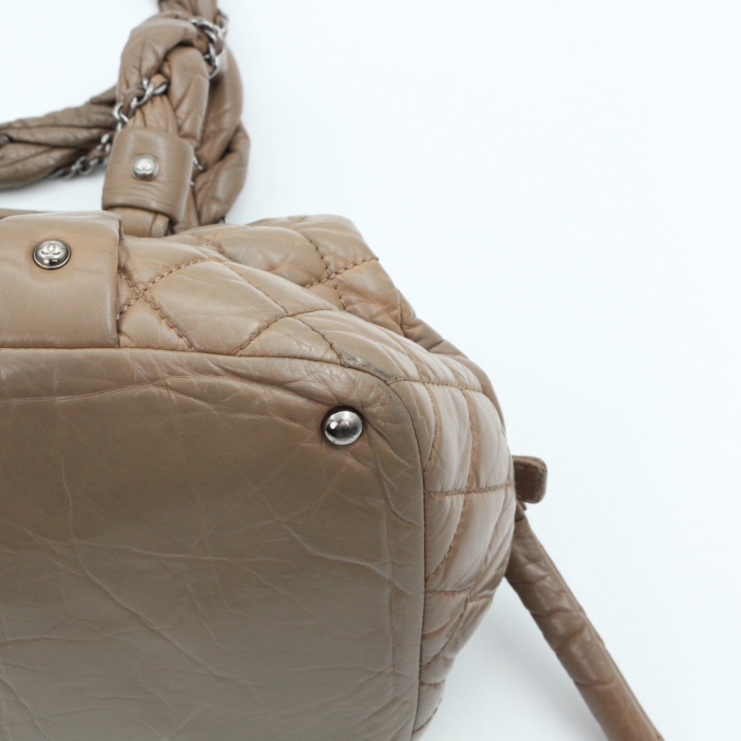 Chanel Beige Waxed Calfskin Braided Bowler Bag [Used]