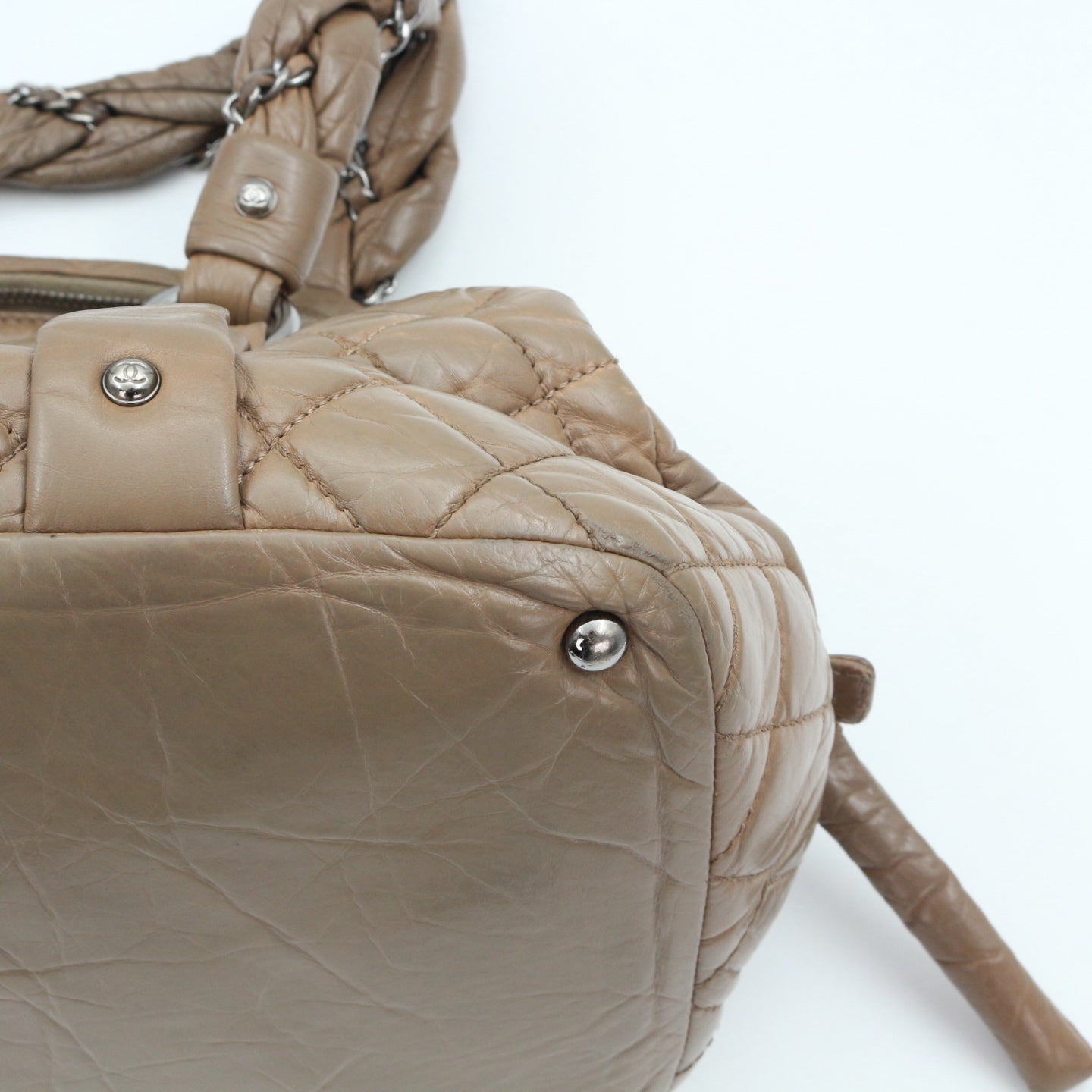Chanel Beige Waxed Calfskin Braided Bowler Bag [Used]