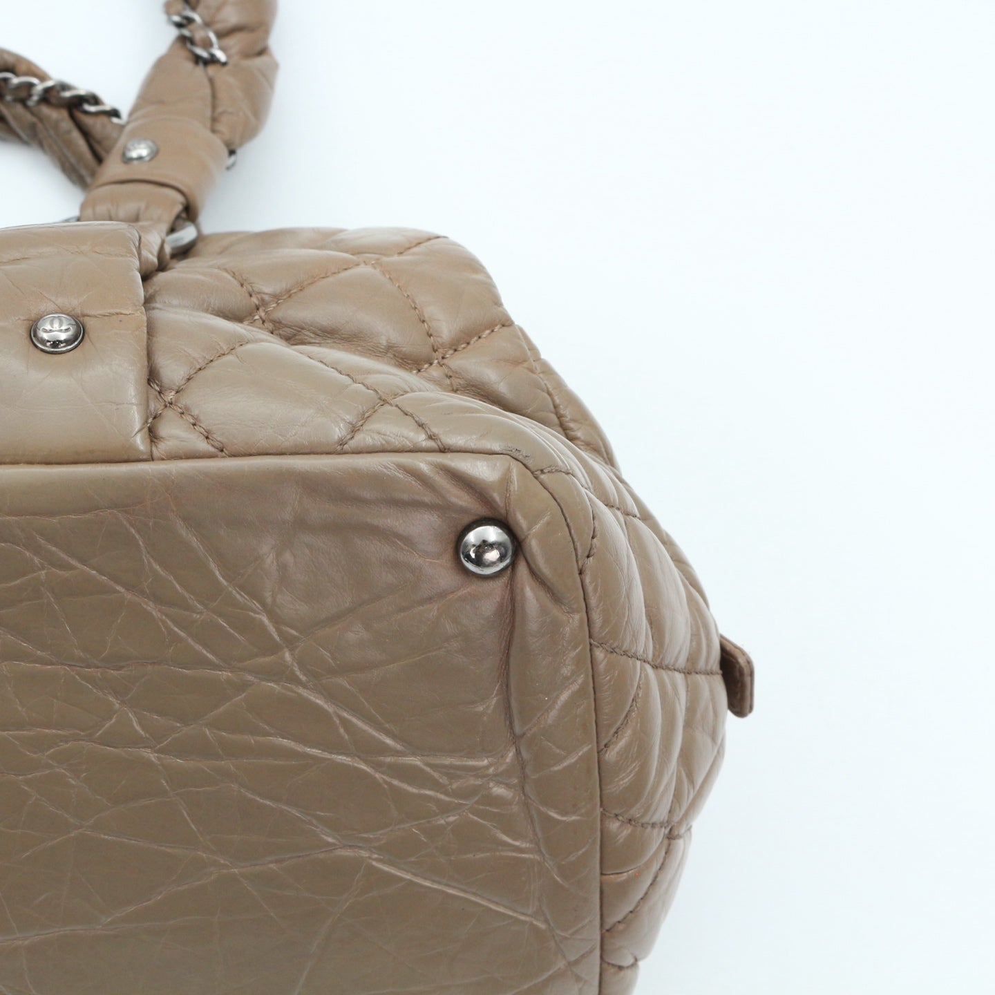 Chanel Beige Waxed Calfskin Braided Bowler Bag [Used]