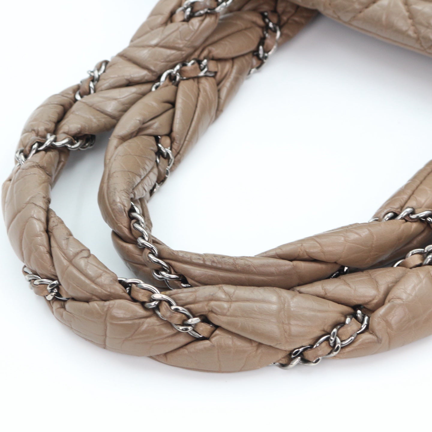 Chanel Beige Waxed Calfskin Braided Bowler Bag [Used]