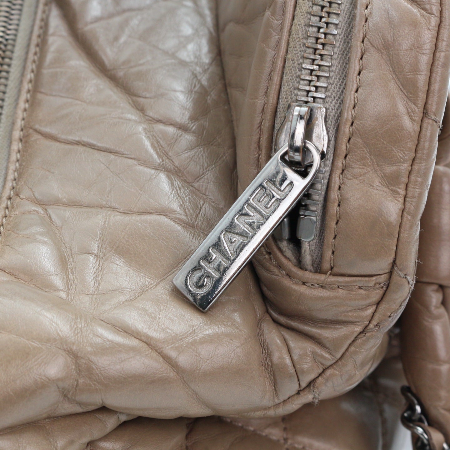 Chanel Beige Waxed Calfskin Braided Bowler Bag [Used]
