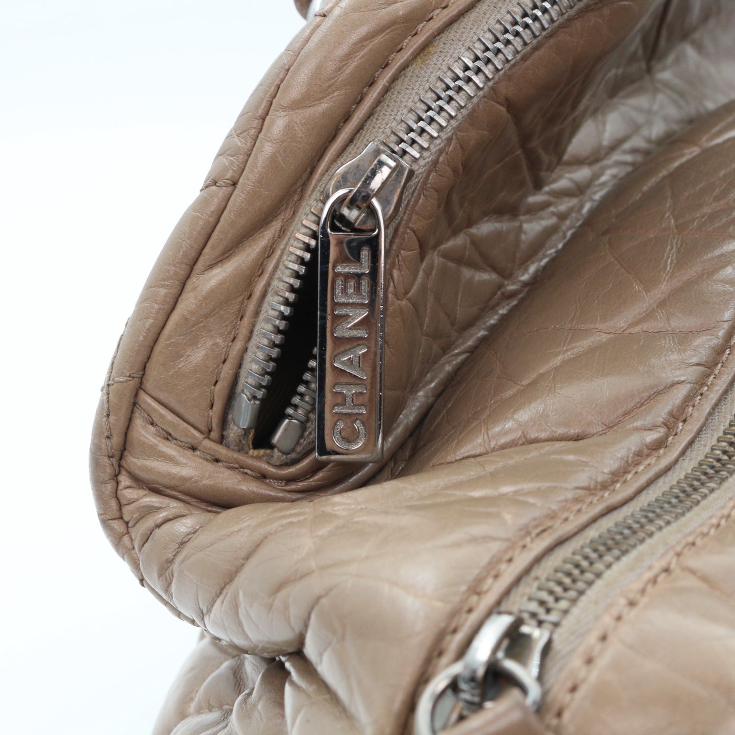 Chanel Beige Waxed Calfskin Braided Bowler Bag [Used]