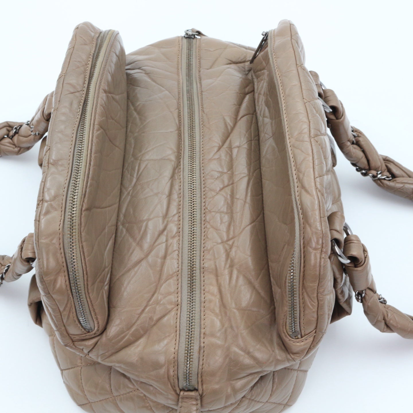 Chanel Beige Waxed Calfskin Braided Bowler Bag [Used]