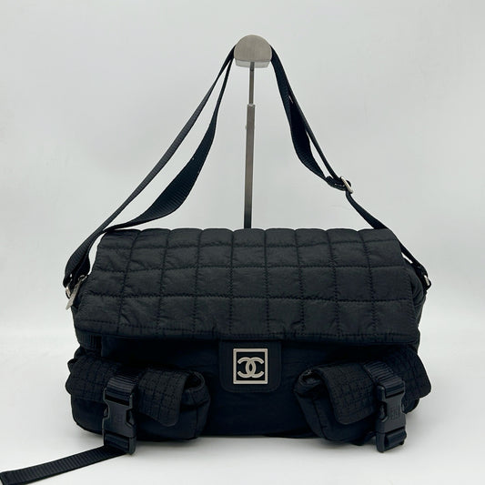 Chanel Black Nylon Sports Line Messenger Bag [Used]