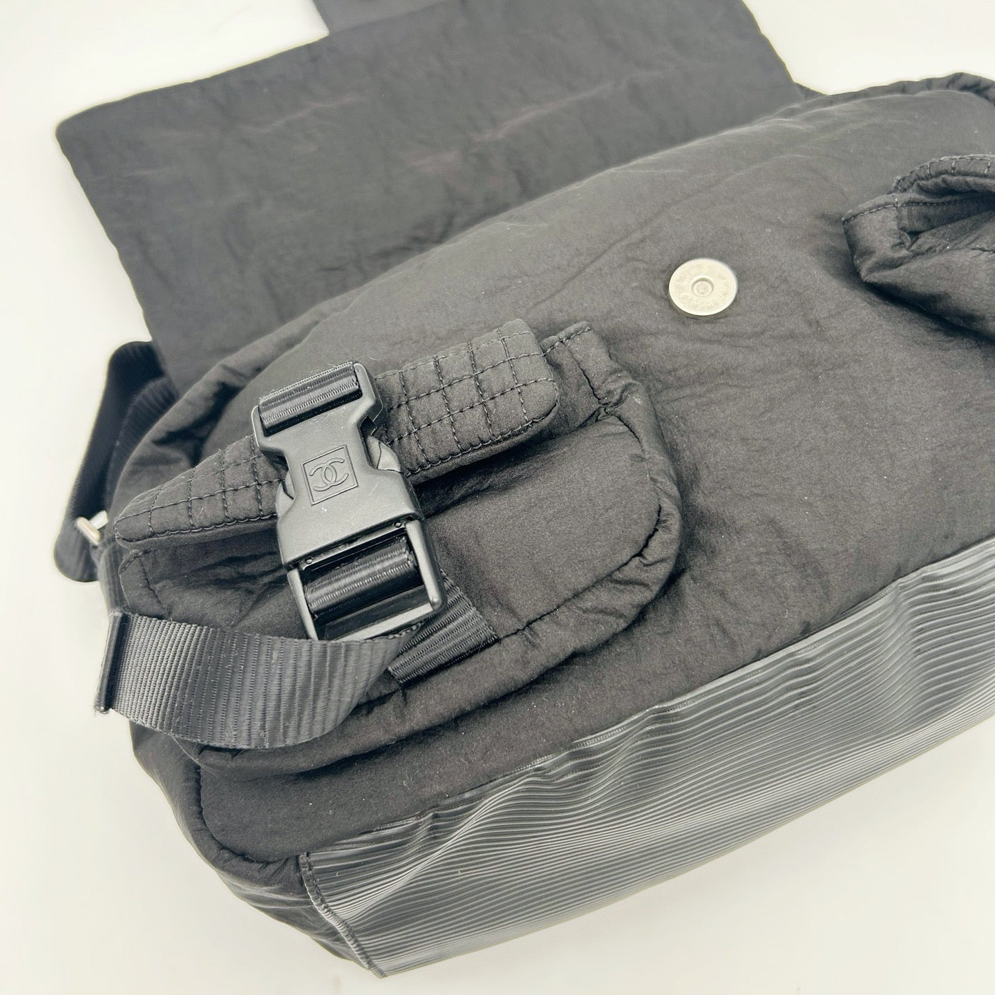 Chanel Black Nylon Sports Line Messenger Bag [Used]