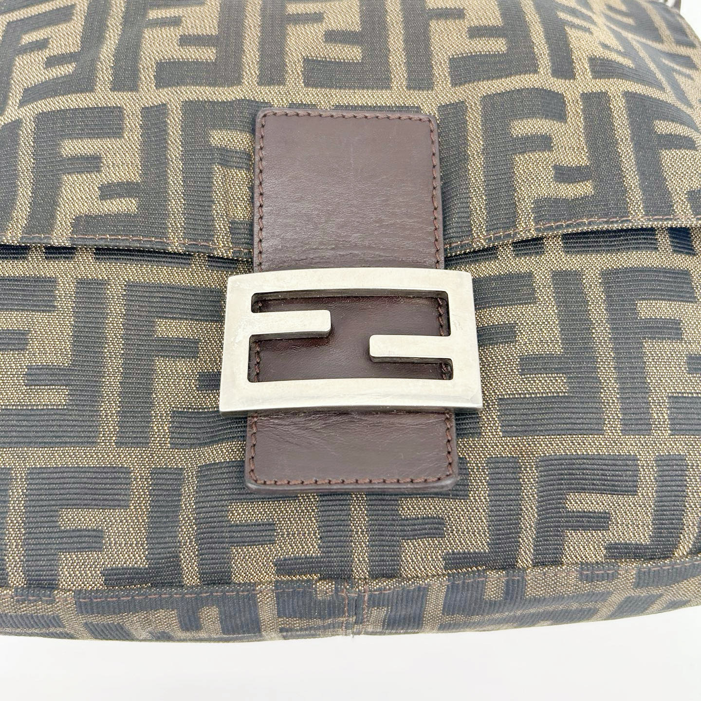 Fendi Brown Zucca Baguette Shoulder Bag [Used]