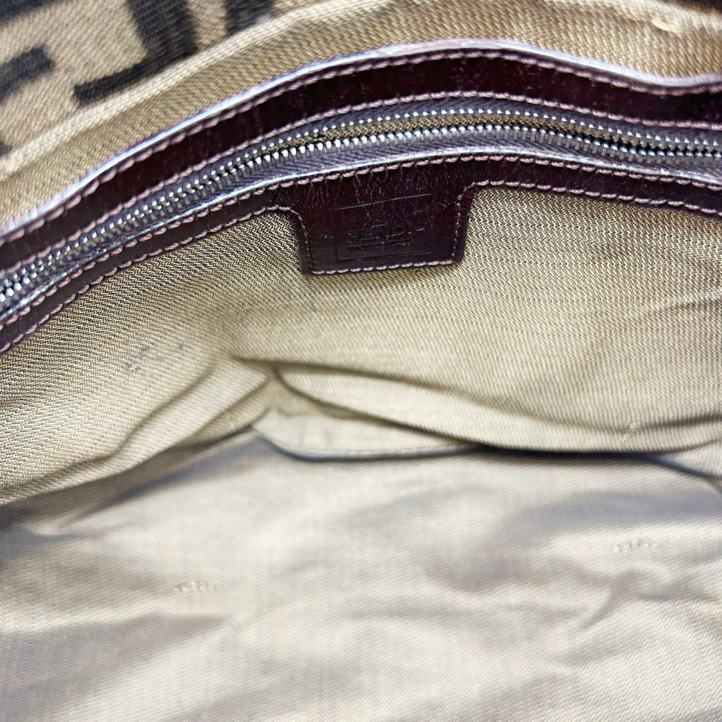 Fendi Brown Zucca Baguette Shoulder Bag [Used]