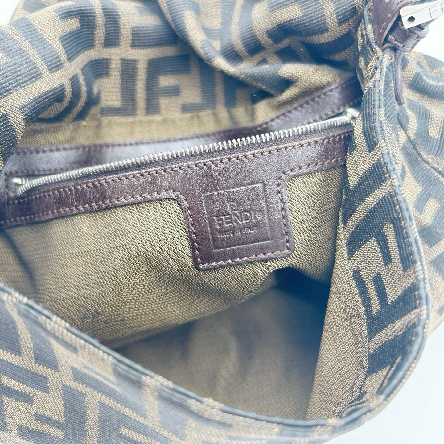 Fendi Brown Zucca Baguette Shoulder Bag [Used]