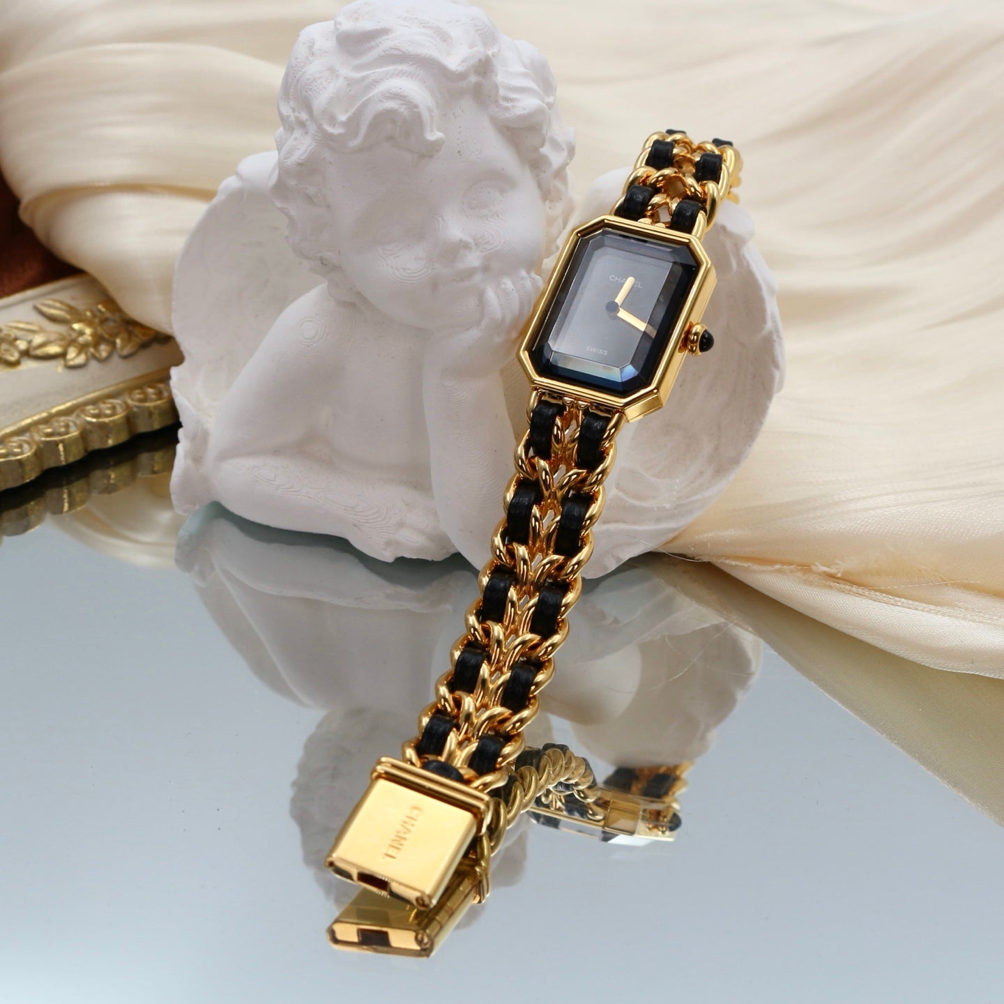 Chanel Première Black and Gold L Size Watch [Used]