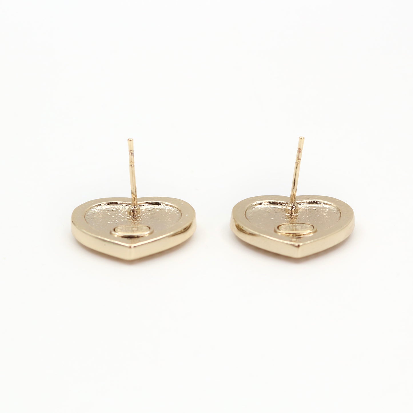 CHANEL Heart CC Rhinestone Stud Earrings B23C [Used]