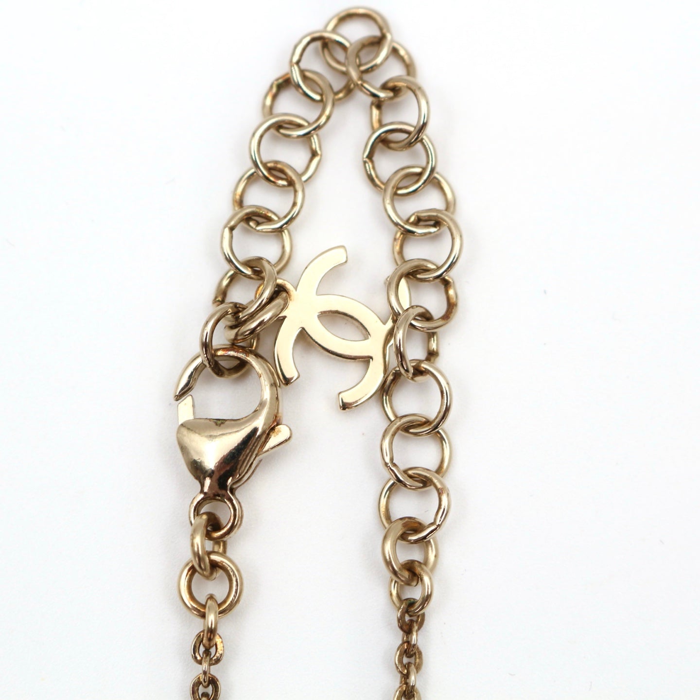 CHANEL Crystal Heart CC Necklace C25P [Used]