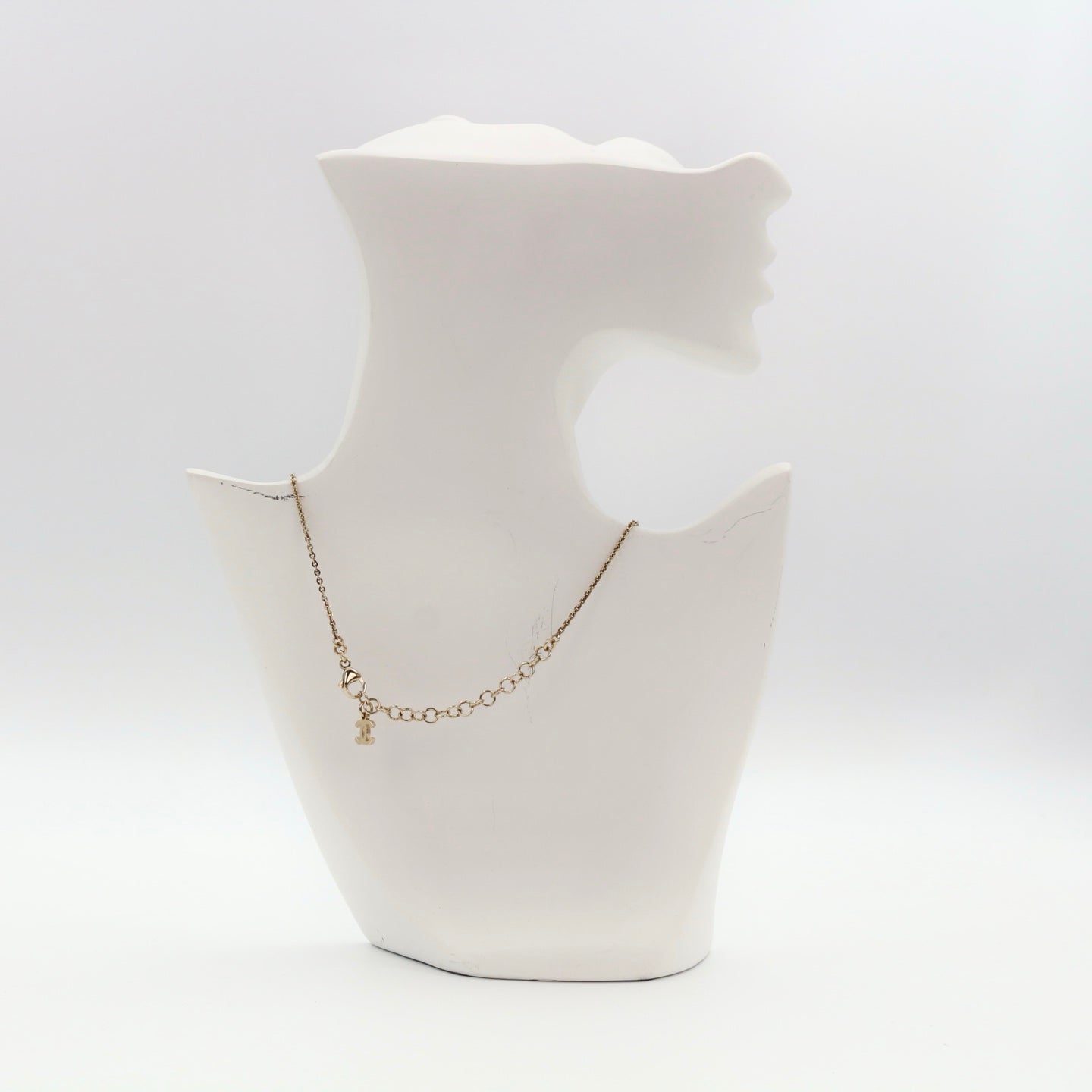 CHANEL Crystal Heart CC Necklace C25P [Used]