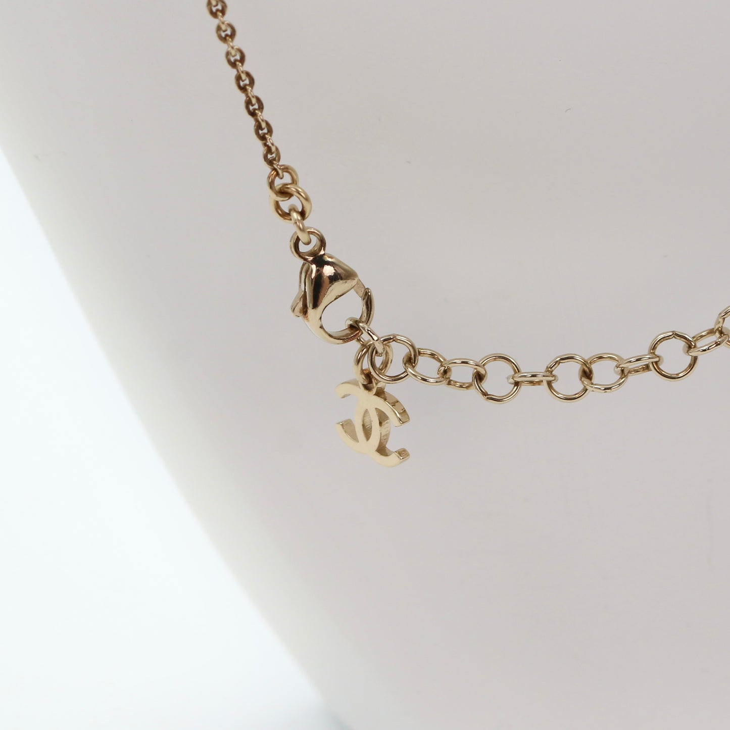 CHANEL Crystal Heart CC Necklace C25P [Used]