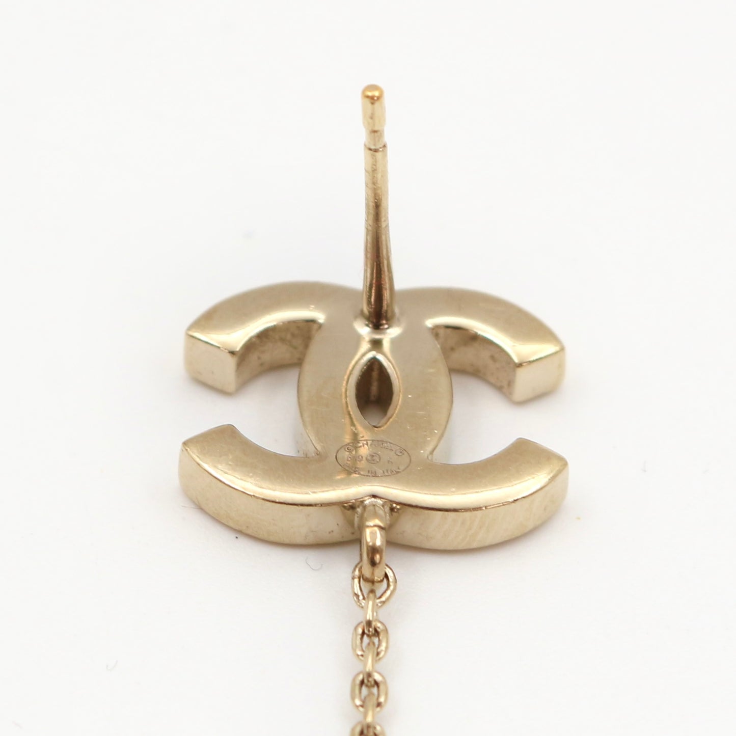 CHANEL Crystal CC Clover Drop Earrings B19K [Used]