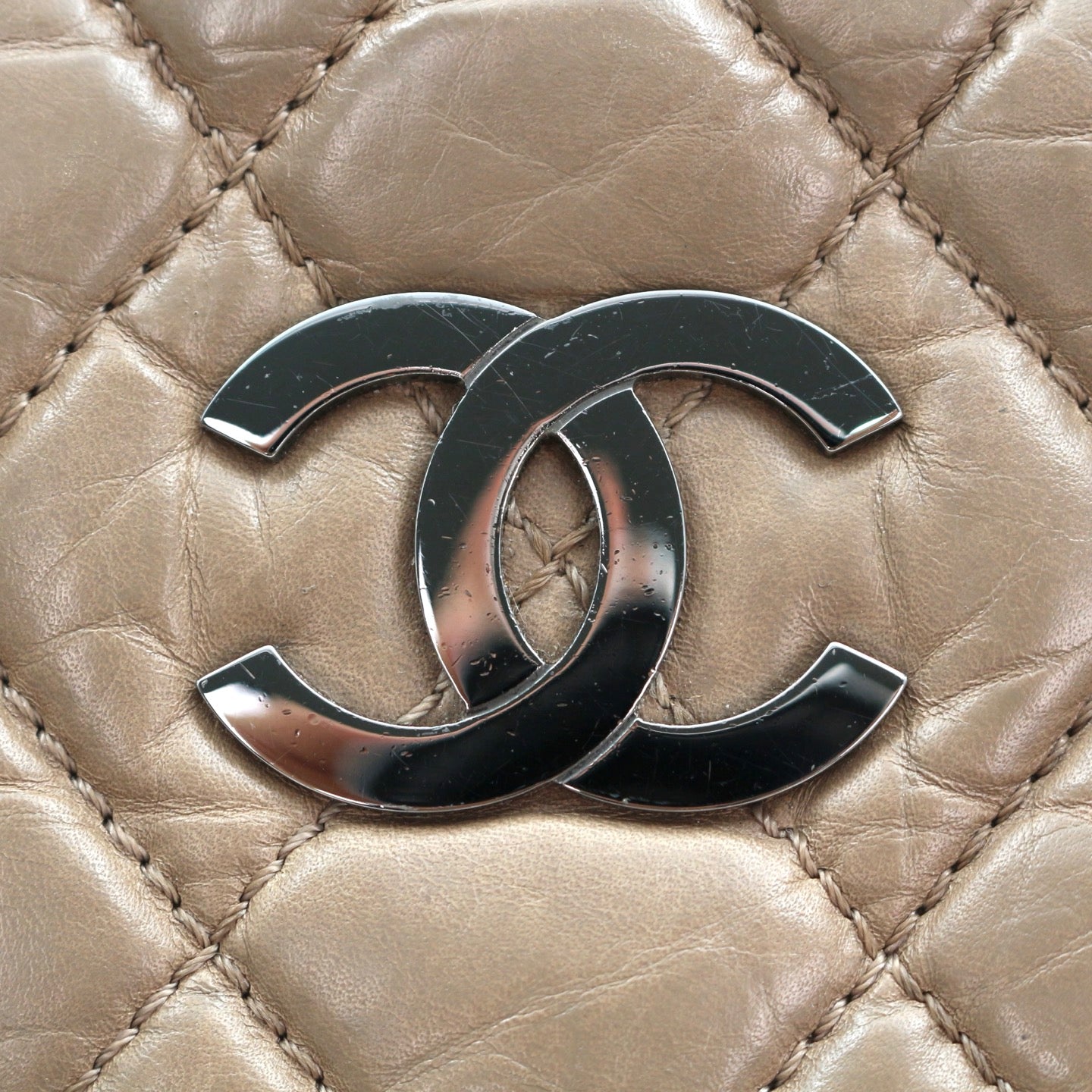 Chanel Beige Waxed Calfskin Braided Bowler Bag [Used]