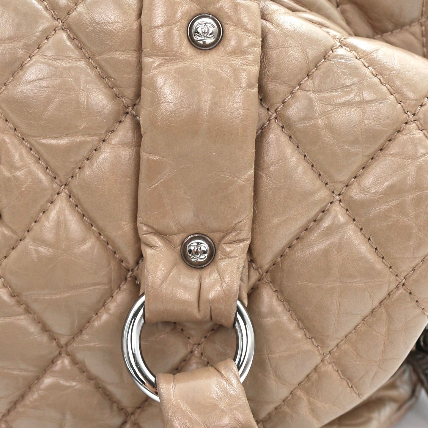 Chanel Beige Waxed Calfskin Braided Bowler Bag [Used]