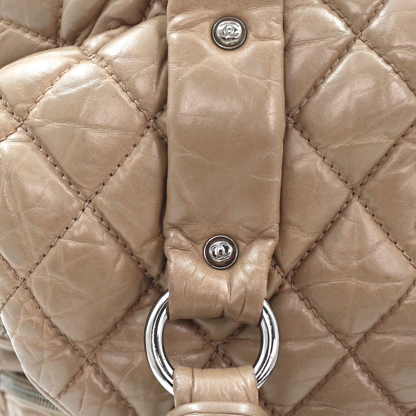 Chanel Beige Waxed Calfskin Braided Bowler Bag [Used]