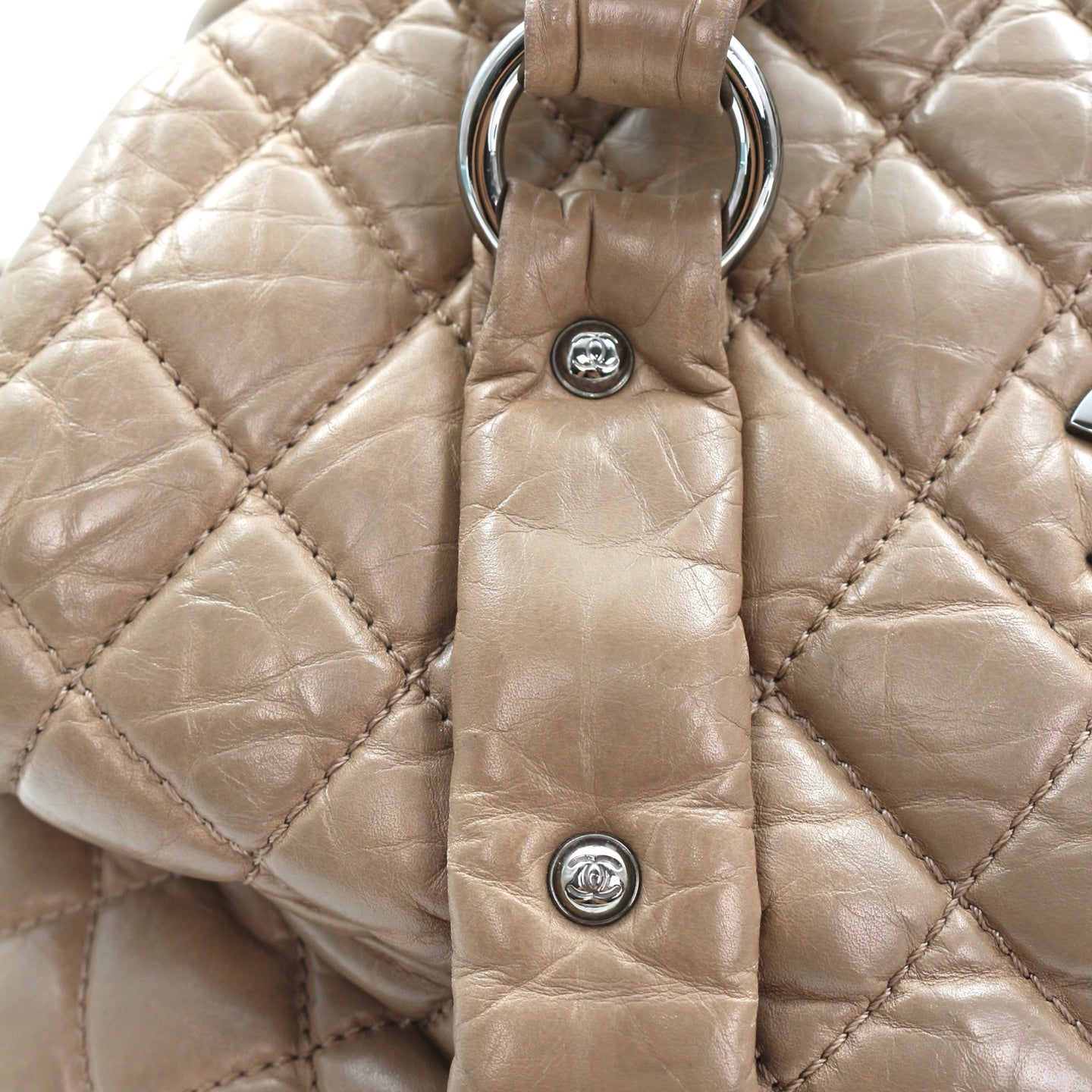 Chanel Beige Waxed Calfskin Braided Bowler Bag [Used]
