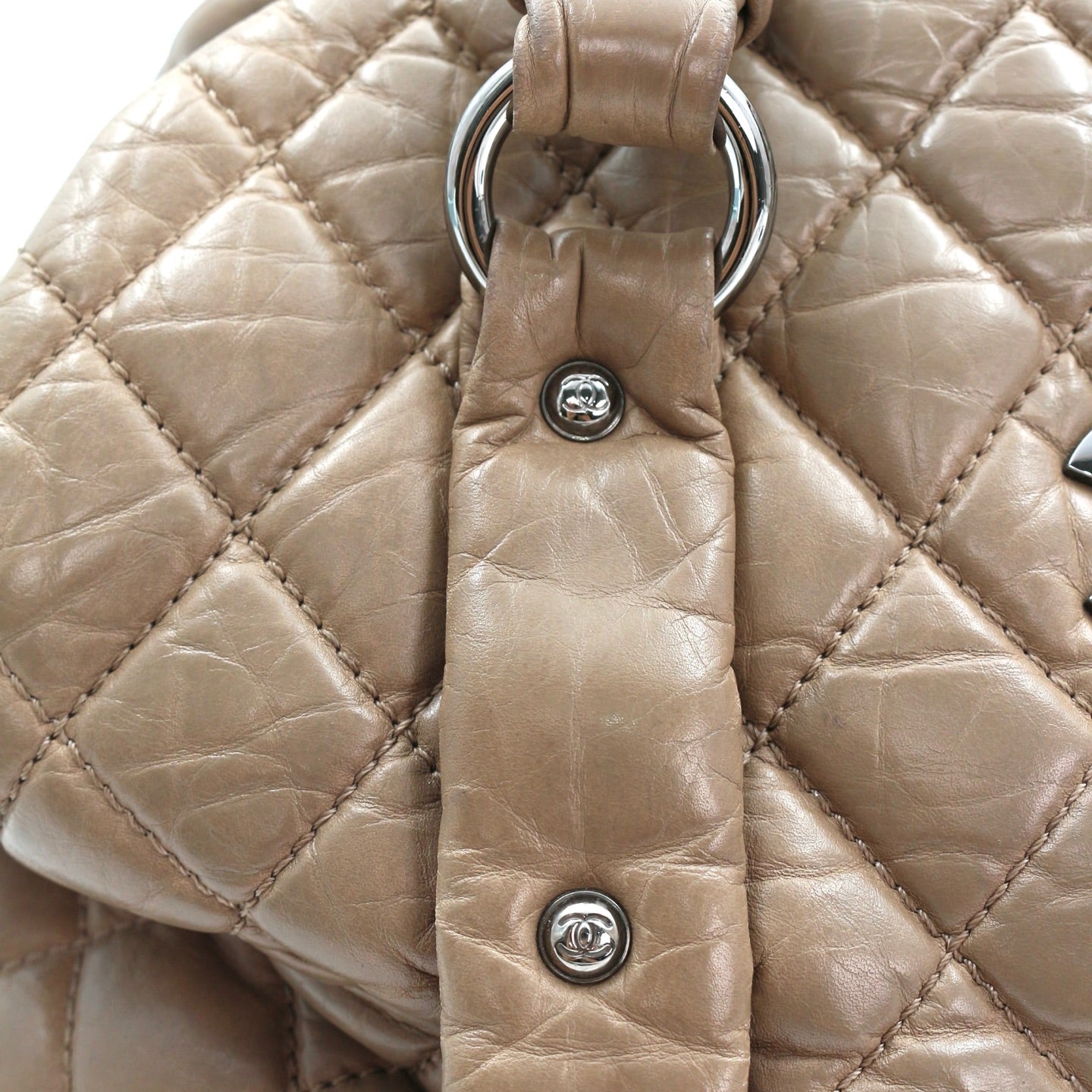 Chanel Beige Waxed Calfskin Braided Bowler Bag [Used]