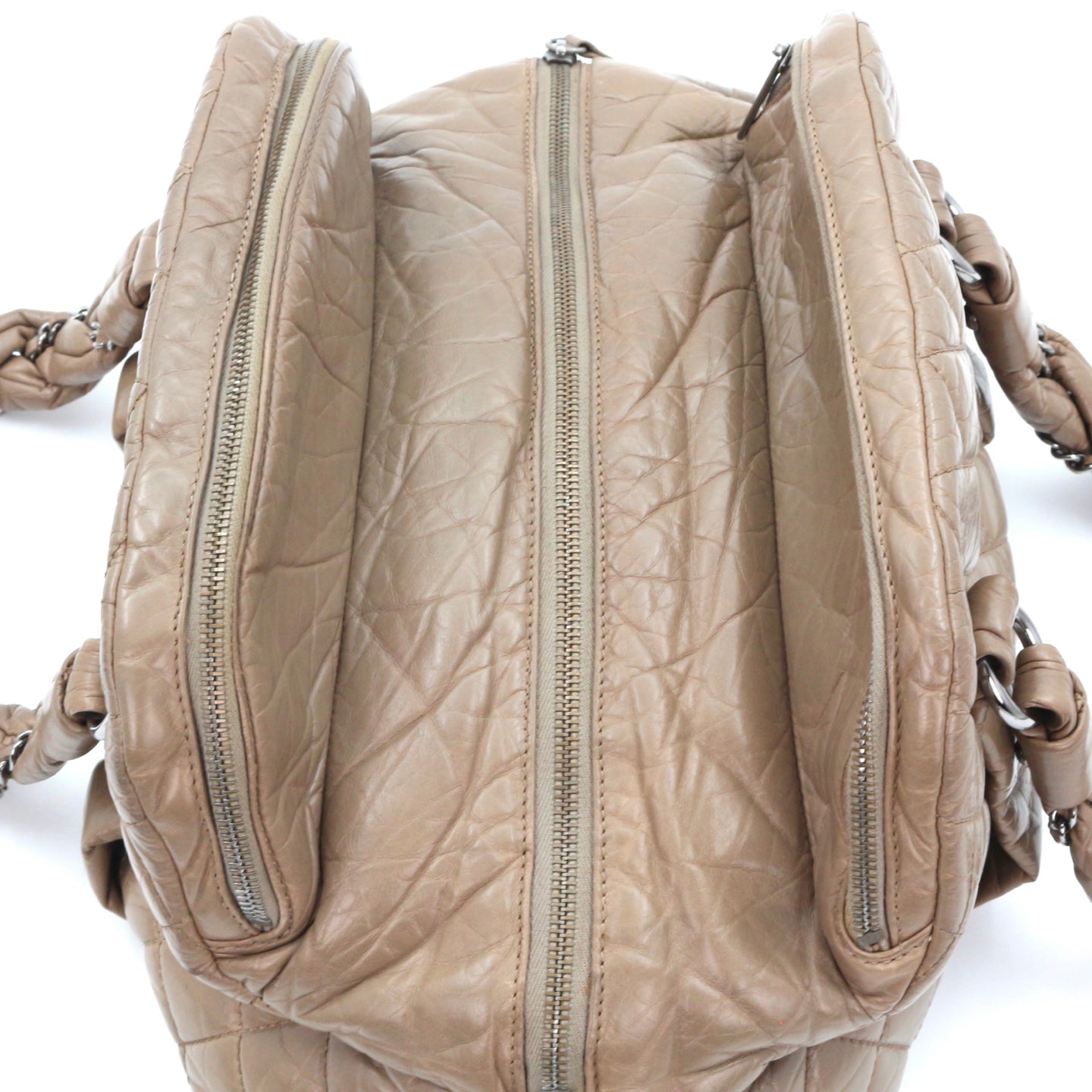 Chanel Beige Waxed Calfskin Braided Bowler Bag [Used]