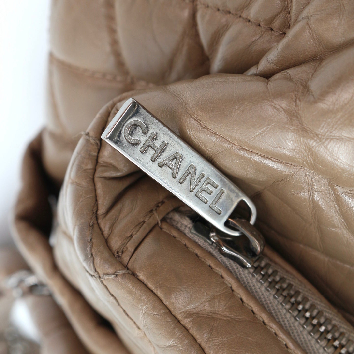Chanel Beige Waxed Calfskin Braided Bowler Bag [Used]