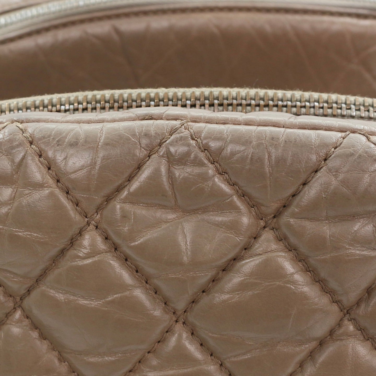 Chanel Beige Waxed Calfskin Braided Bowler Bag [Used]